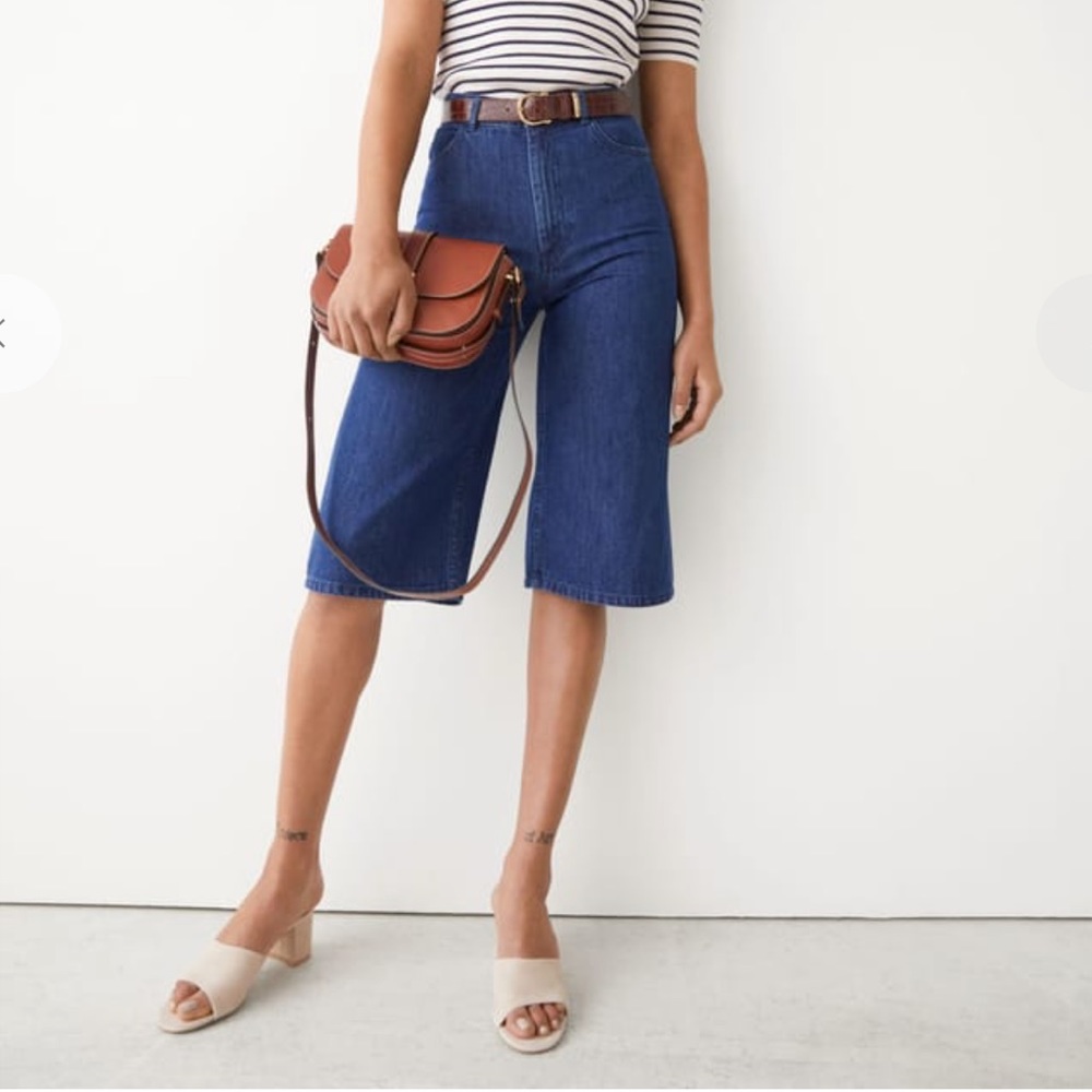 & Other Stories Denim Culottes High Waisted Size 4